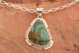 Genuine Pilot Mountain Turquoise Sterling Silver Pendant